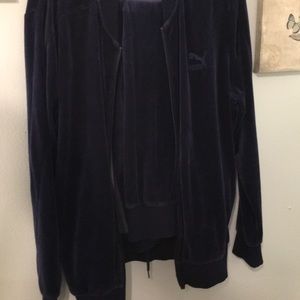 Puma Blue Velveteen TrackSuit